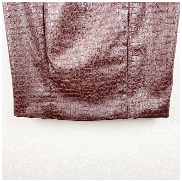 7 For All Mankind Strapless Textured Dress in Deep Burgundy - Picture 3 of 9